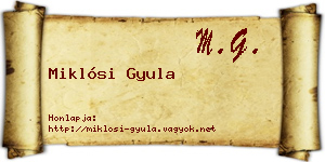 Miklósi Gyula névjegykártya